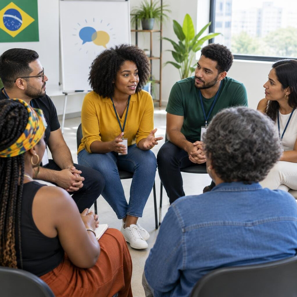 Group of people participating in a workshop
