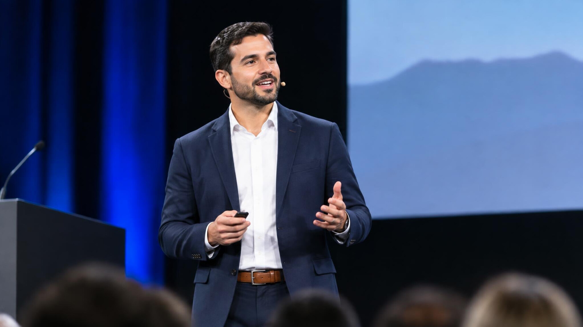 person speaking on stage